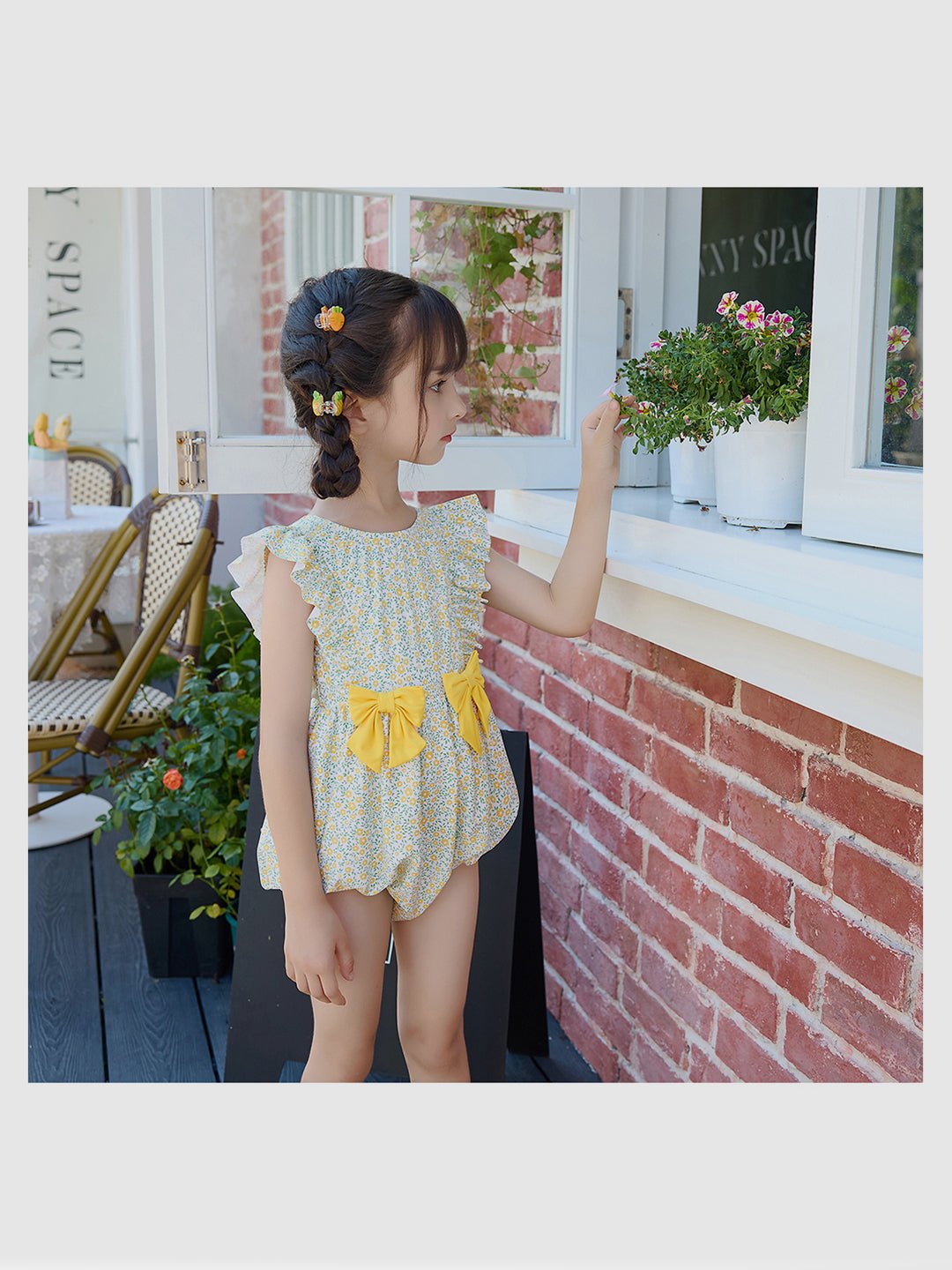 Little Surprise Box,One Piece Little Miss Yellow Bow print Swimwear +Swim Cap for Kids & Toddlers - LSB - SW - YELBOW100