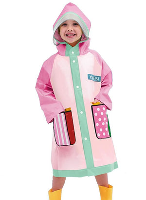 Little Surprise Box,Pink Polka Dots long style Raincoat for kids - LSB - RC - PNKPOLKA - M