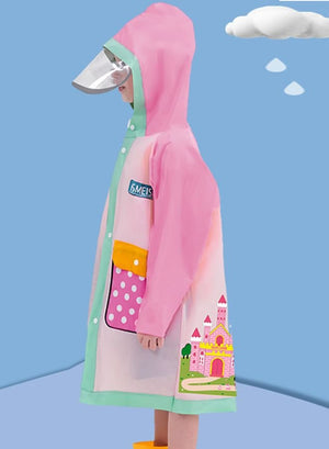 Little Surprise Box,Pink Polka Dots long style Raincoat for kids - LSB - RC - PNKPOLKA - M