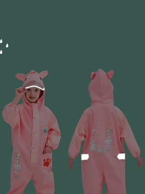 Little Surprise Box,Pink Rabbit Baby,Full Jumpsuit Style Raincoat for Toddlers and Kids - LSB - JS - PNKRABITBABY - M