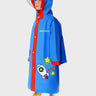 Little Surprise Box,Red Bordered Cobalt Blue Space Theme Long Style Raincoat for Kids - LSB - RC - REDBORDR - SPACE - L