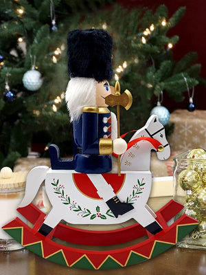 Little Surprise Box,Red wooden rocking horse Christmas Home and table décor - Red Christmas Decor