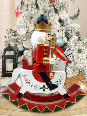Little Surprise Box,Red wooden rocking horse Christmas Home and table décor - Red Christmas Decor