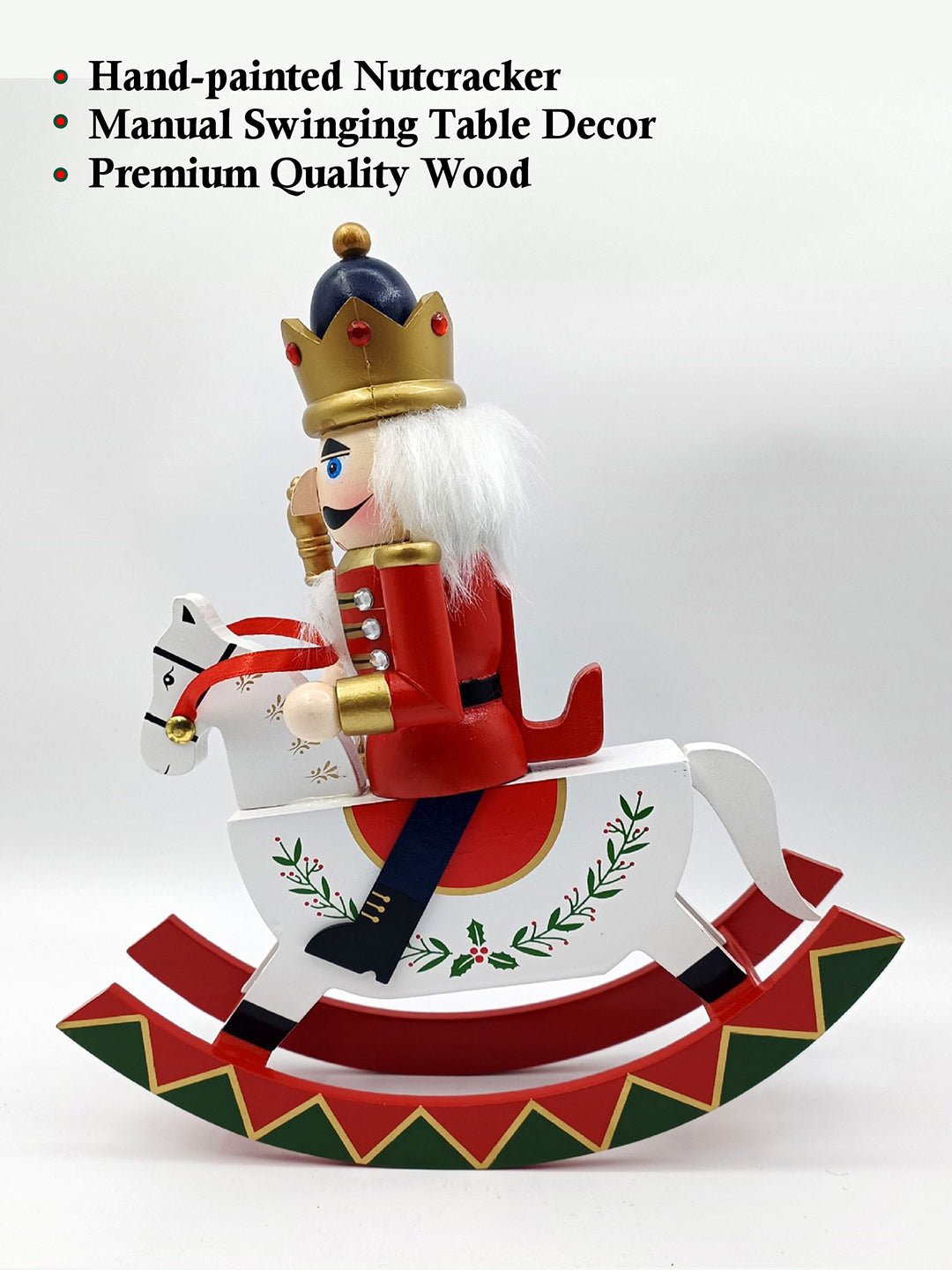 Little Surprise Box,Red wooden rocking horse Christmas Home and table décor - Red Christmas Decor