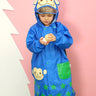 Little Surprise Box,Starry Monkey Cobalt Blue Long Style Raincoat for Kids - 
