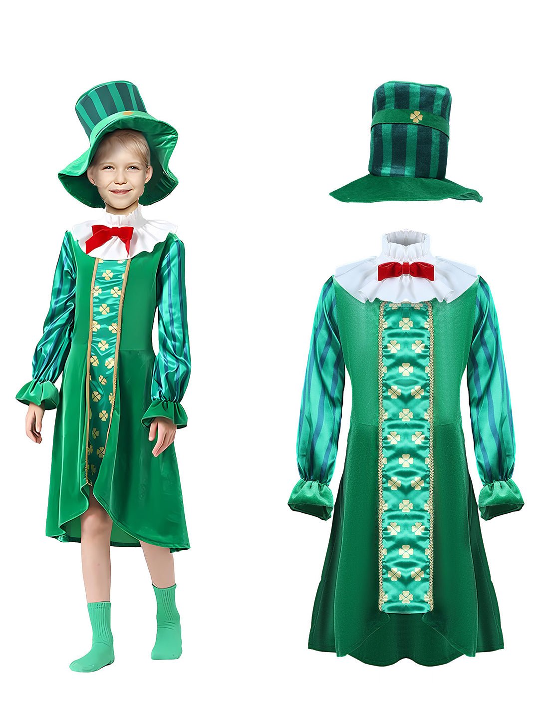 Little Surprise Box,St.Patricks Day costume for Girls,Kids Halloween Costume Dress Up - LSB - HWC - PATRICKGIRL - 4 - 6Y