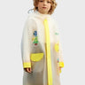Little Surprise Box,Tall Giraffe Yellow Bordered Translucent long style Raincoat for kids - 