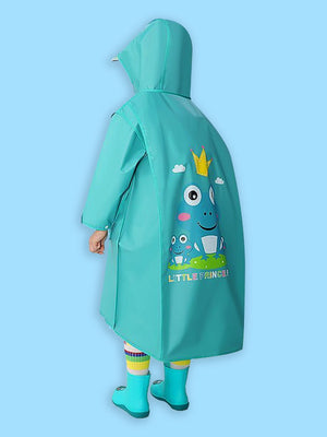 Little Surprise Box,Teal froggy themed Knee length Raincoat for Kids - LSB - RC - TEALFROGGY - M