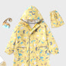 Little surrpise Box, Pastel Yellow Dino all over print knee length raincoat for Kids - LSB - RC - PASTLYELDINO - S