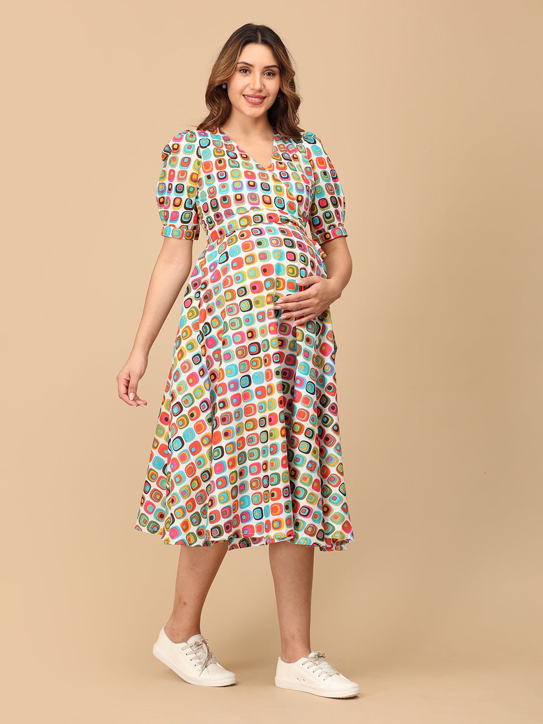 Living in Color Maternity and Nursing Wrap Dress - DRS - SK - LVICL - S
