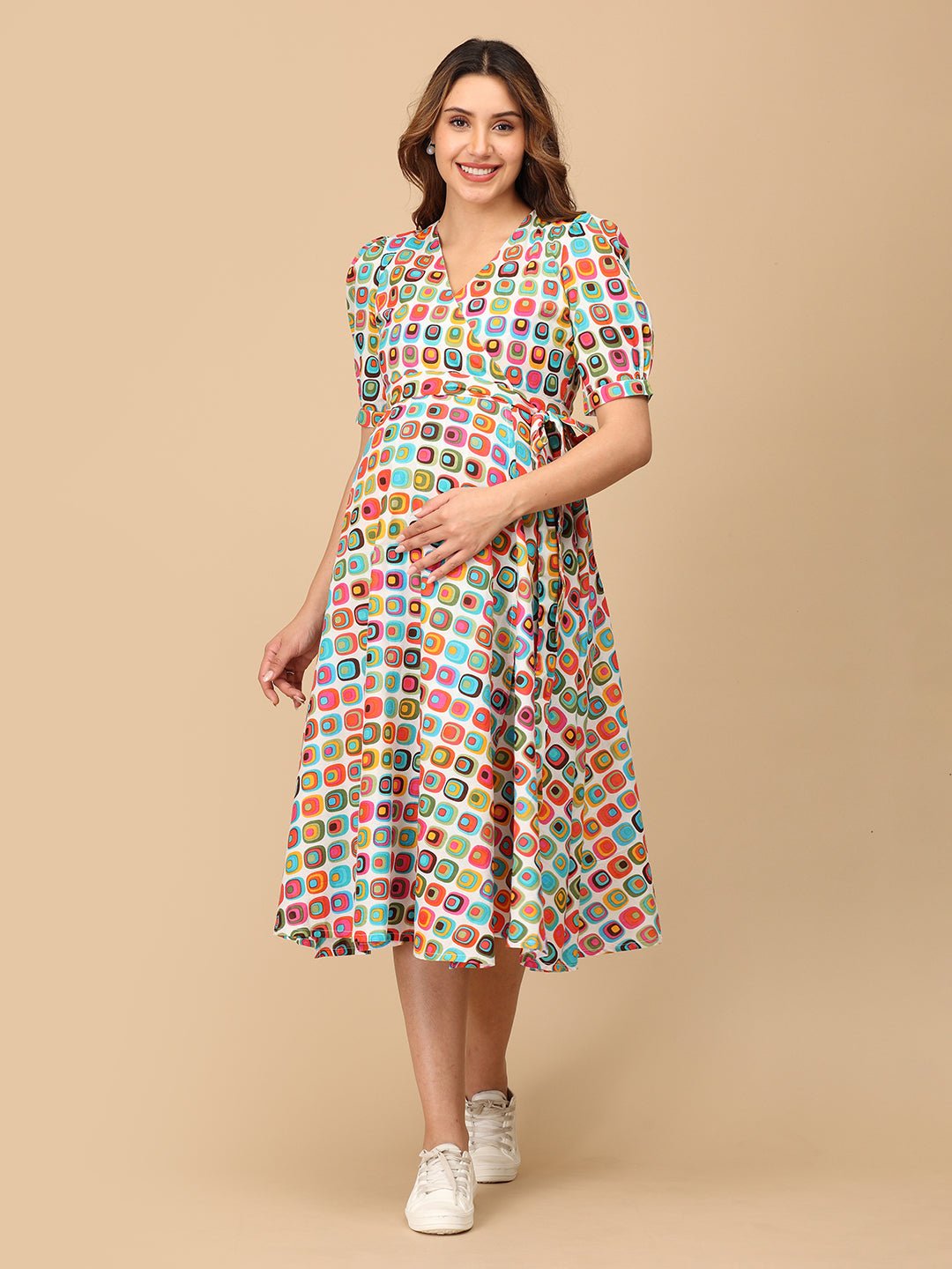 Living in Color Maternity and Nursing Wrap Dress - DRS - SK - LVICL - S