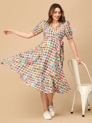 Living in Color Maternity and Nursing Wrap Dress - DRS - SK - LVICL - S