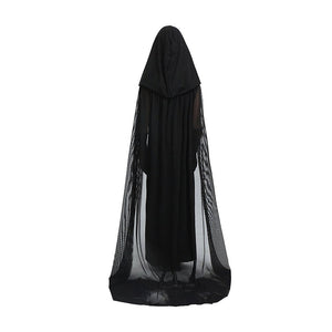 Long Black Cloak Witch , Kids Halloween Costume Fancy Dress Up - 7 - 8 Years Halloween