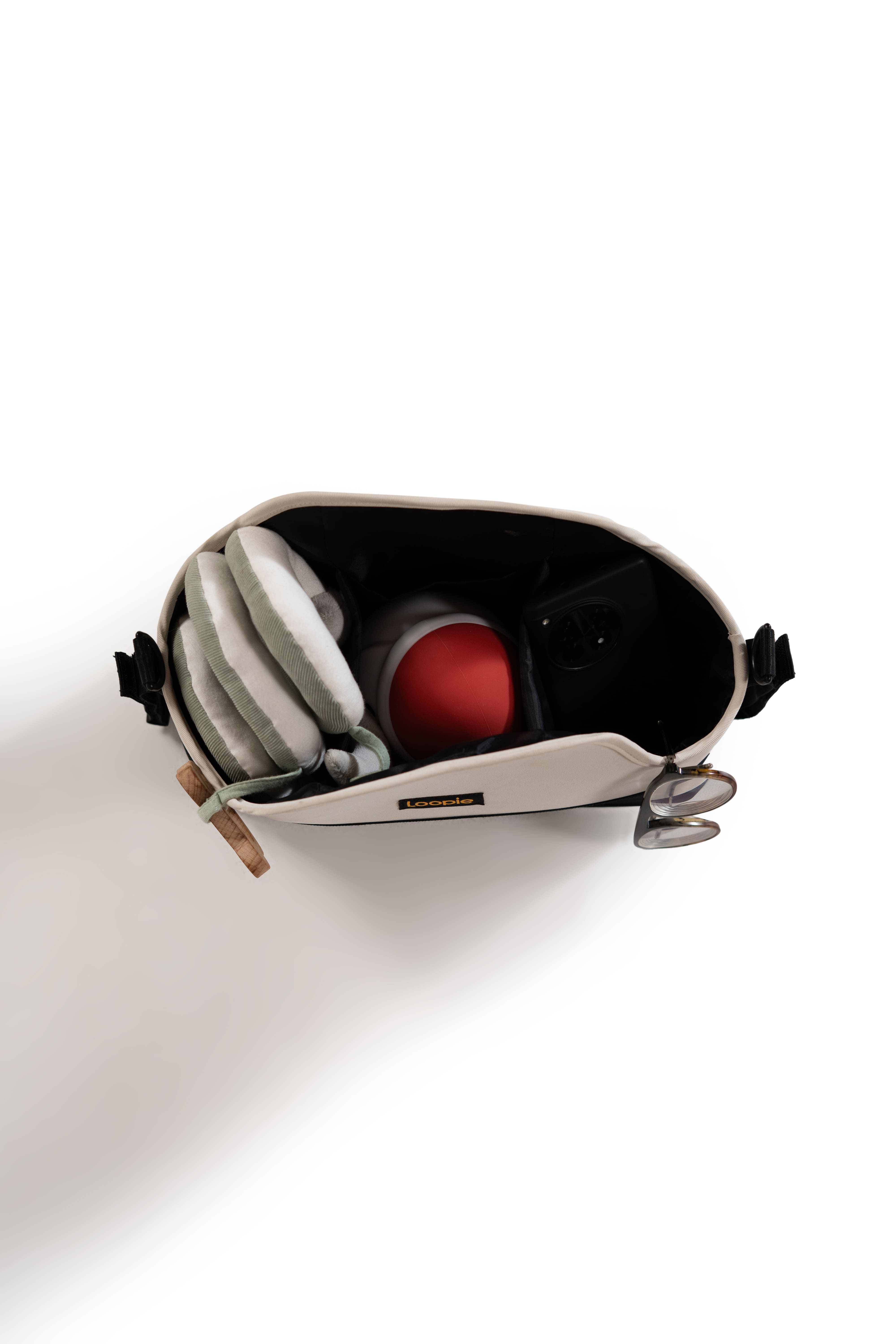 Loopie Organiser Bag Baby Stroller Organiser Bag | Caddy Bag | Universal Fit | Magnetic Closure - Sunset Orange Diaper Bags