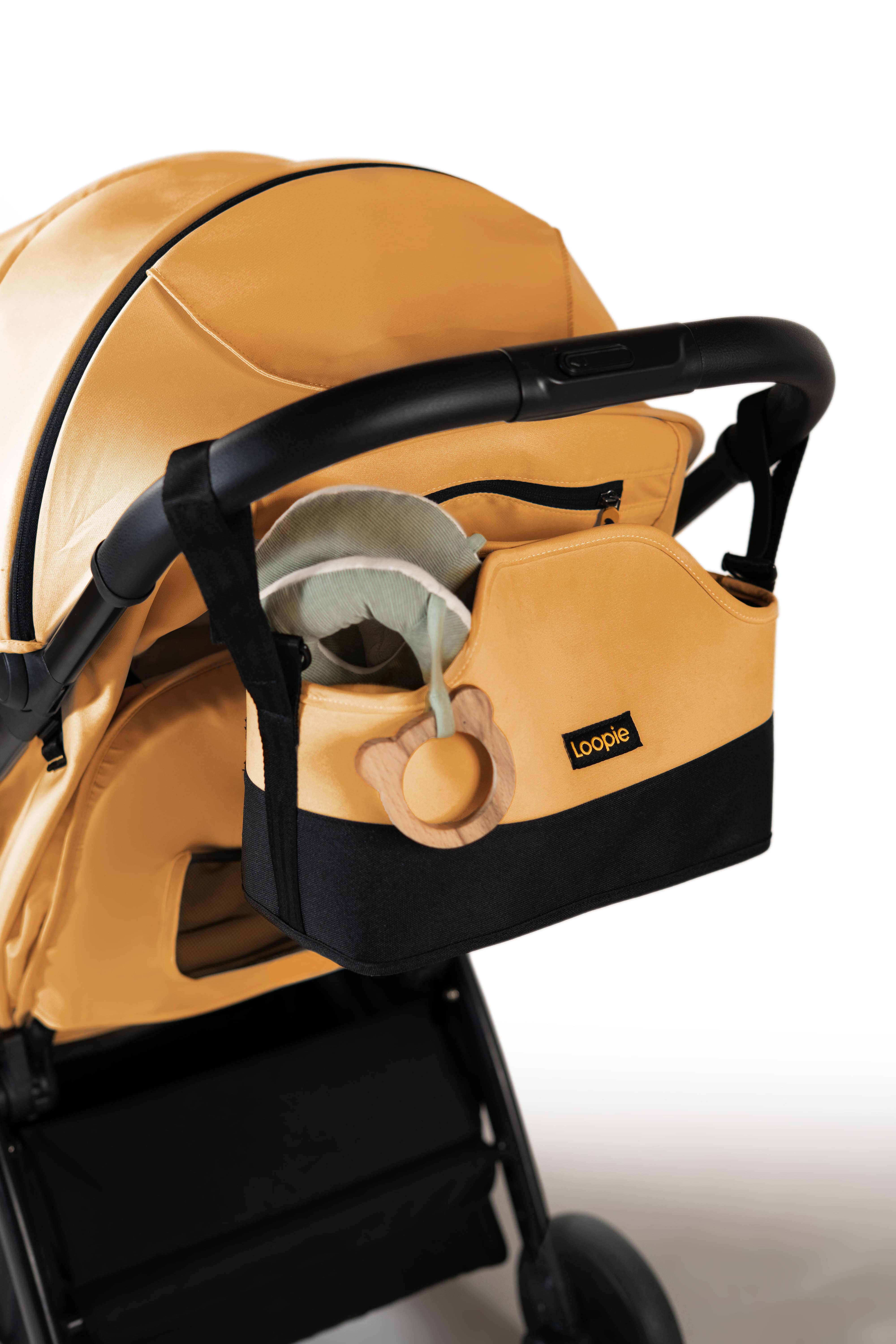 Loopie Organiser Bag Baby Stroller Organiser Bag | Caddy Bag | Universal Fit | Magnetic Closure - Sunset Orange Diaper Bags