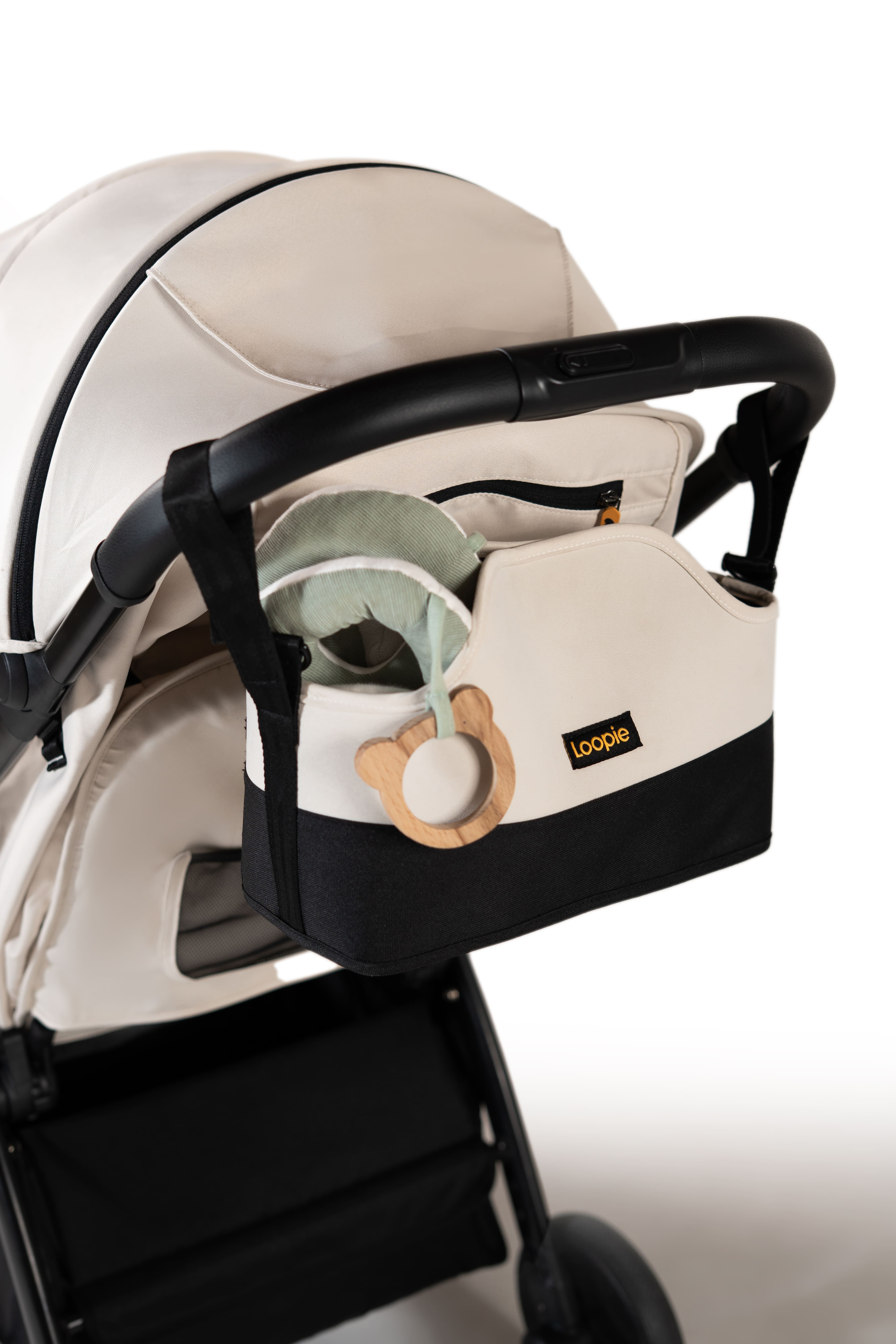 Loopie Organiser Bag Baby Stroller Organiser Bag | Caddy Bag | Universal Fit | Magnetic Closure - Sunset Orange Diaper Bags