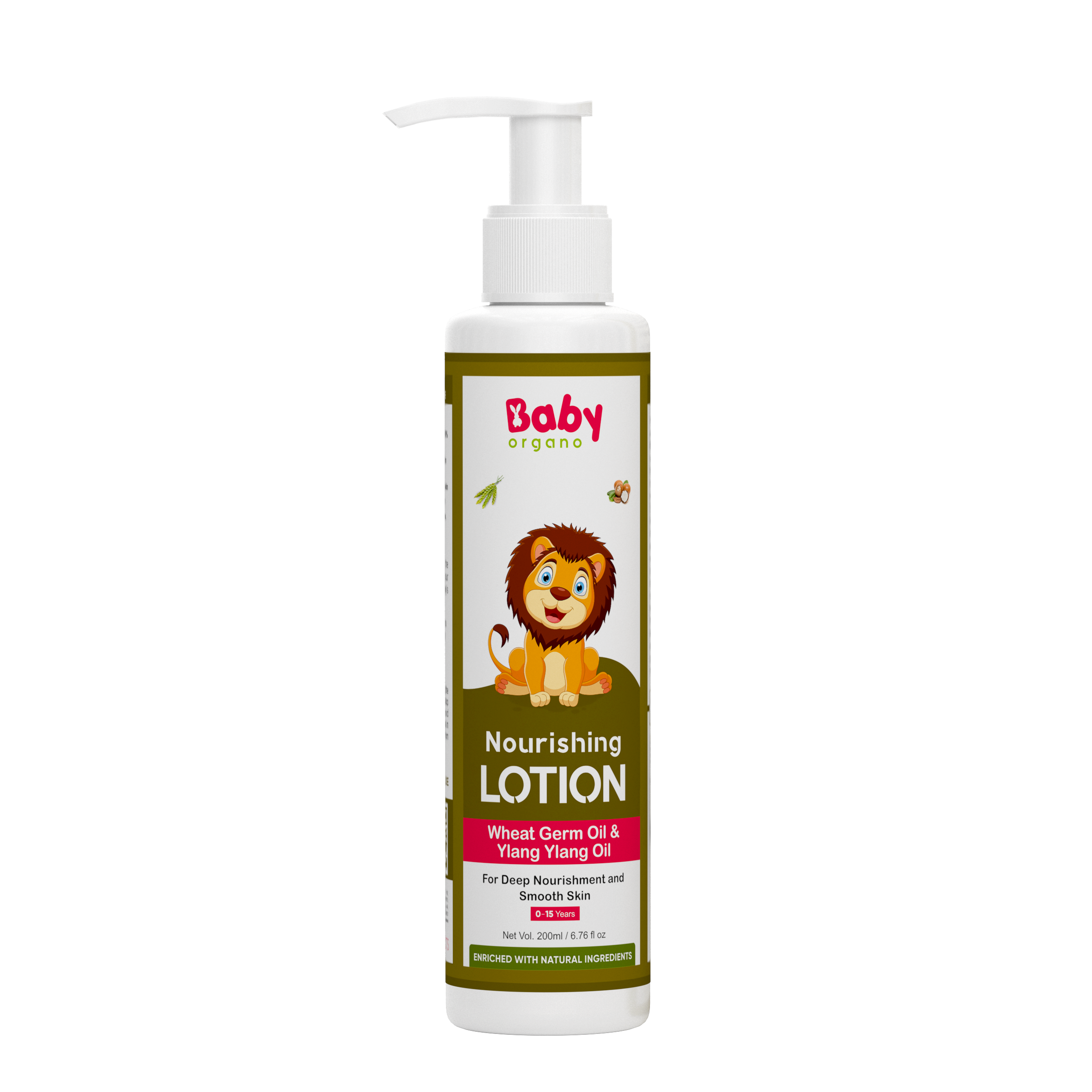 Baby Organo Baby Lotion for Newborn Kids | Enriched with Wheatgerm, Olive Oil