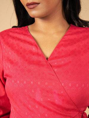 Love in Crimson Maternity Wrap Dress - S Maternity Casual Dress
