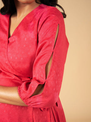 Love in Crimson Maternity Wrap Dress - S Maternity Casual Dress
