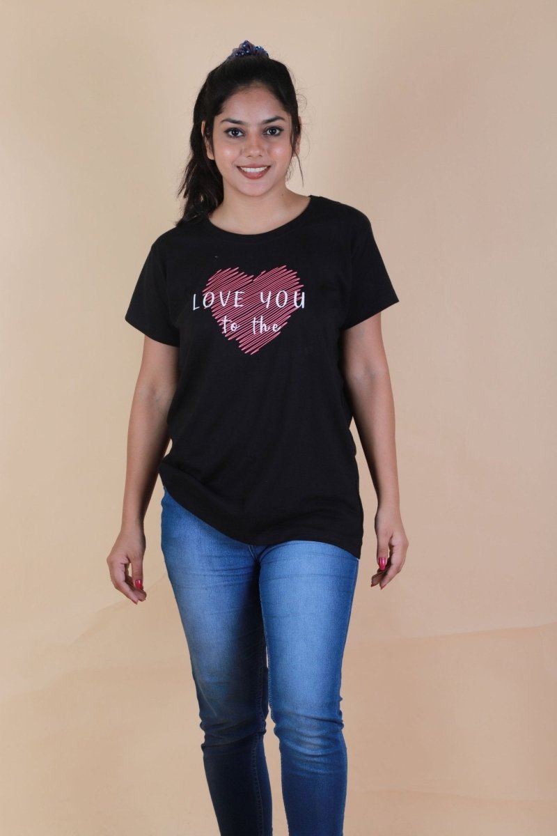 The Mom Store - Twinning Combo - Love You To The Moon Matching Family T Shirts - Combo Of 2 - TWTS - LUVMN