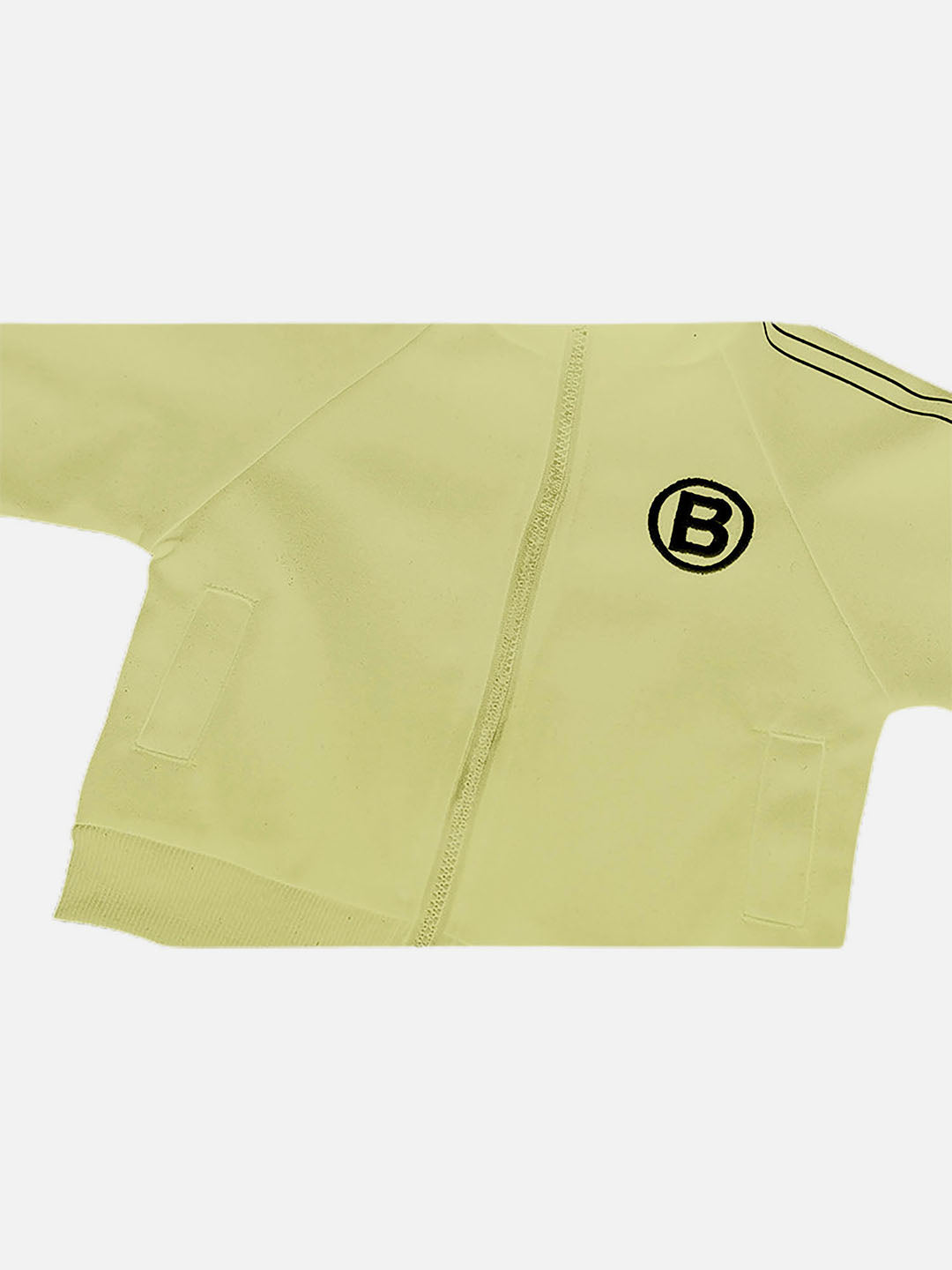 Little Surprise Box Light Green Letter B Monogram 3 Pcs Track Suit Set For Toddlers And Kids