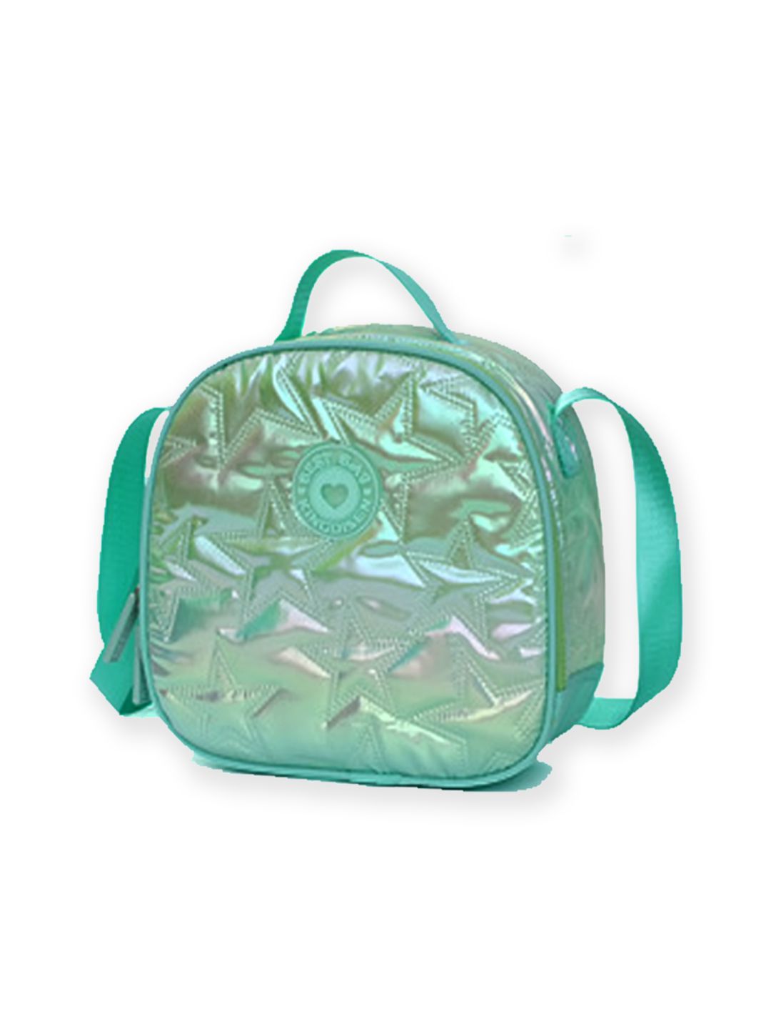 Little Surprise Box, 3pcs Shiny Pink Star Matching Backpack, Lunch Bag and Stationery Pouch