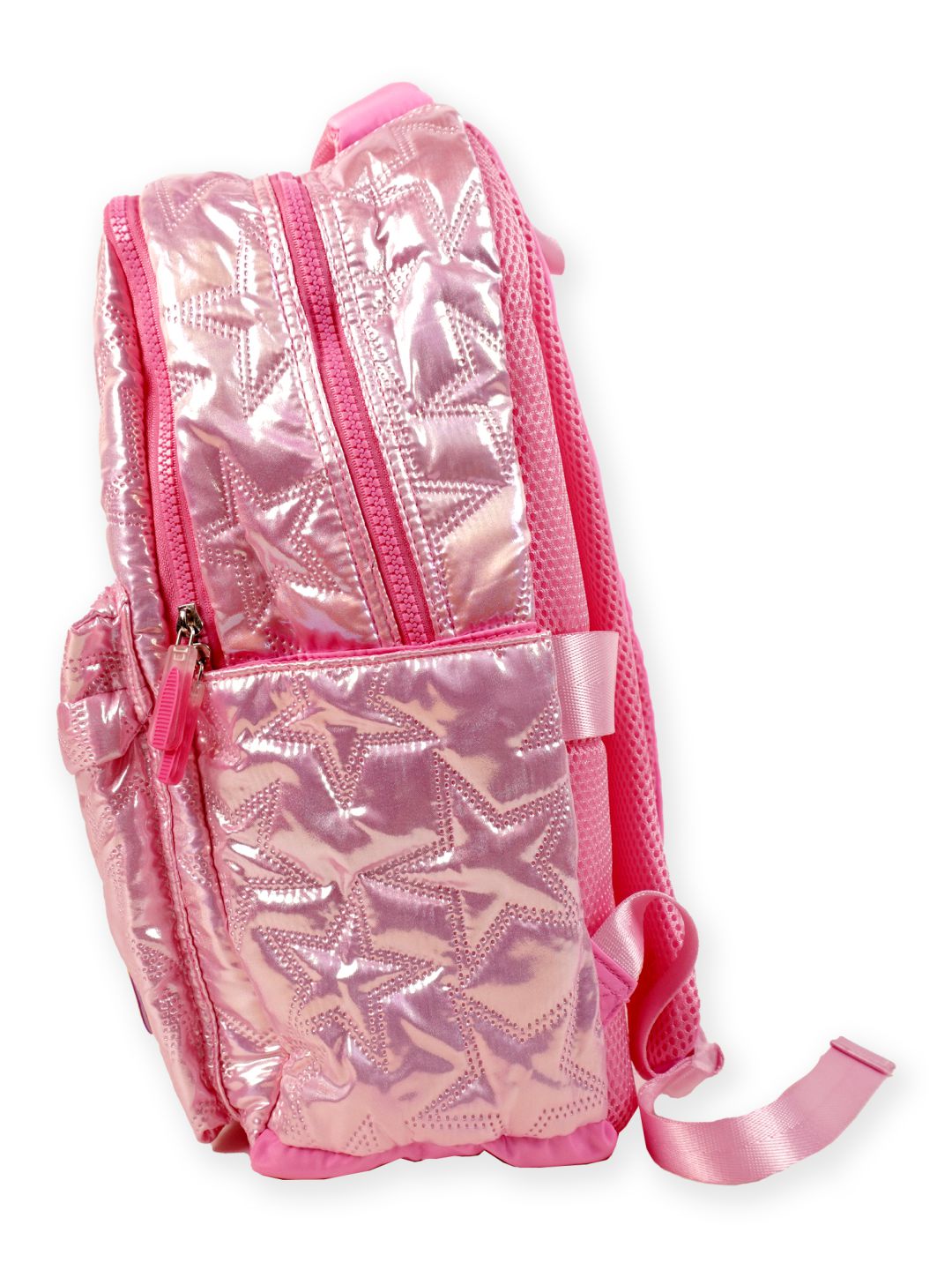 Little Surprise Box, 3pcs Shiny Pink Star Matching Backpack, Lunch Bag and Stationery Pouch