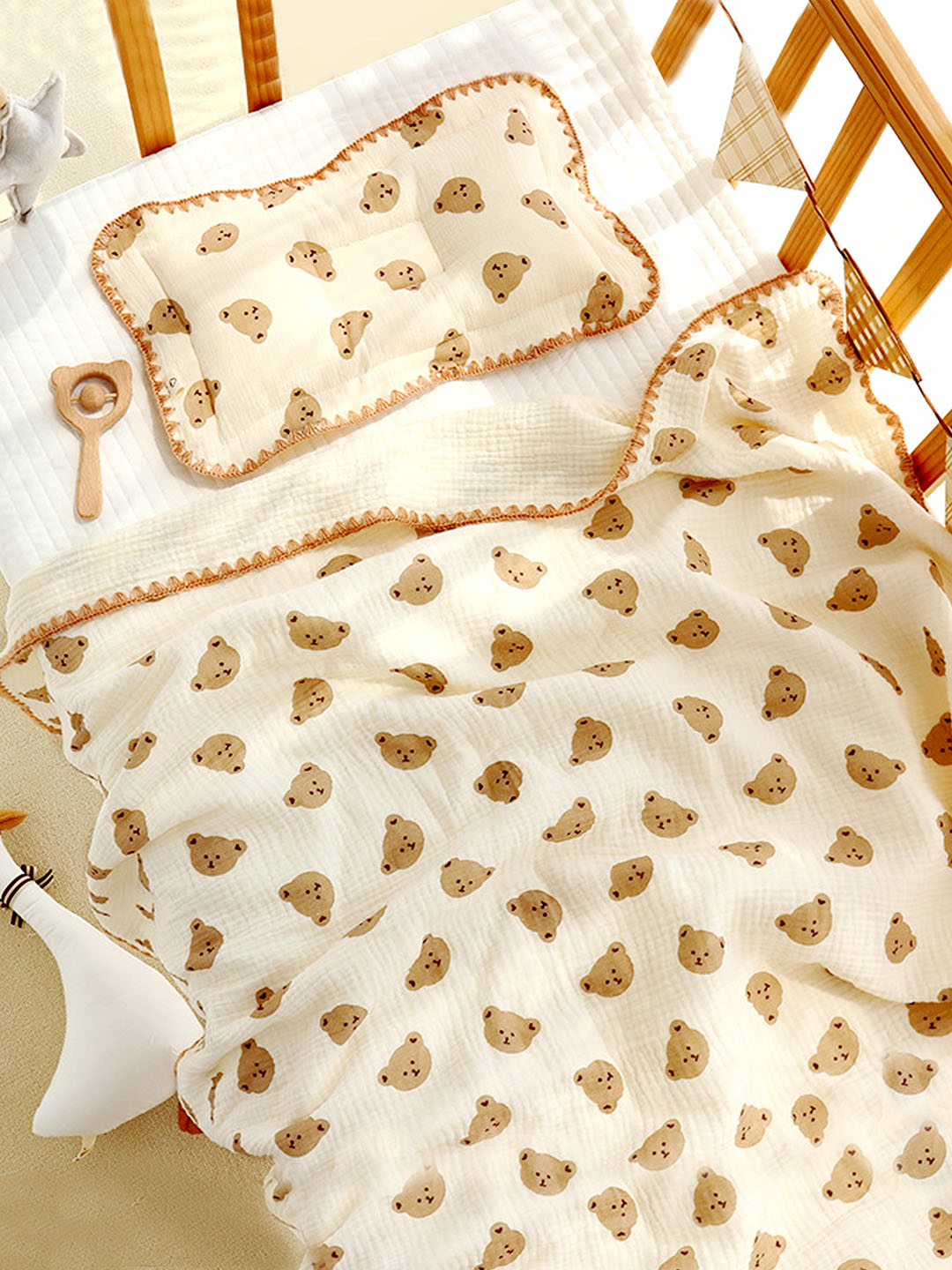Little Surprise Box 2pcs Muslin cotton Blanket and pillow set for Newborn & Infants