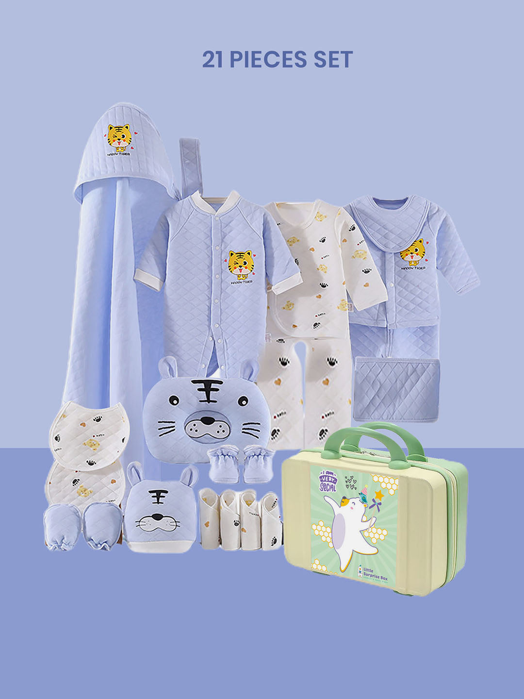 Little Surprise Box 21 Pcs Winter Wear Newborn Baby Girl/ Boy Gift Hamper With Suitcase