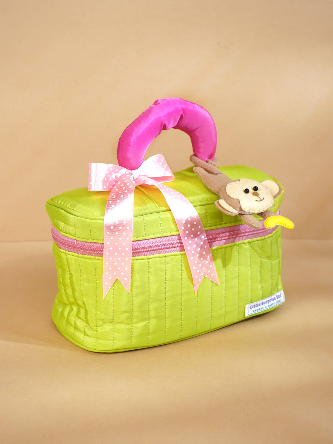 Little Surprise Box, 13 pcs Monkey soft Satin pouch Newborn Hamper