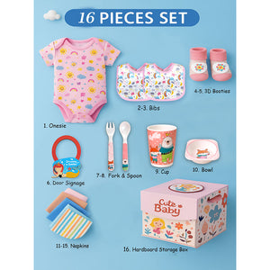 Little Surprise Box, 16pcs Newborn Hamper/Gift Box for Baby Girl - The Mom Store