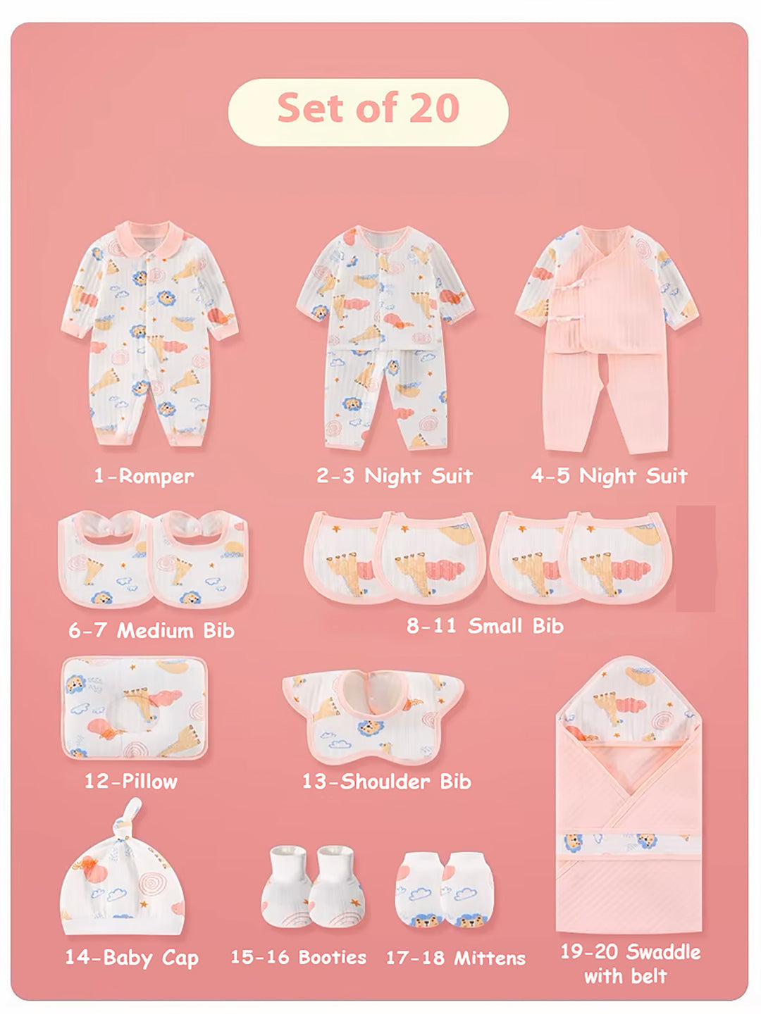 Little Surprise Box, 20 pcs Animal Kingdom  Newborn Baby Girl/ Boy Gift Box Hamper (0 - 12 months)