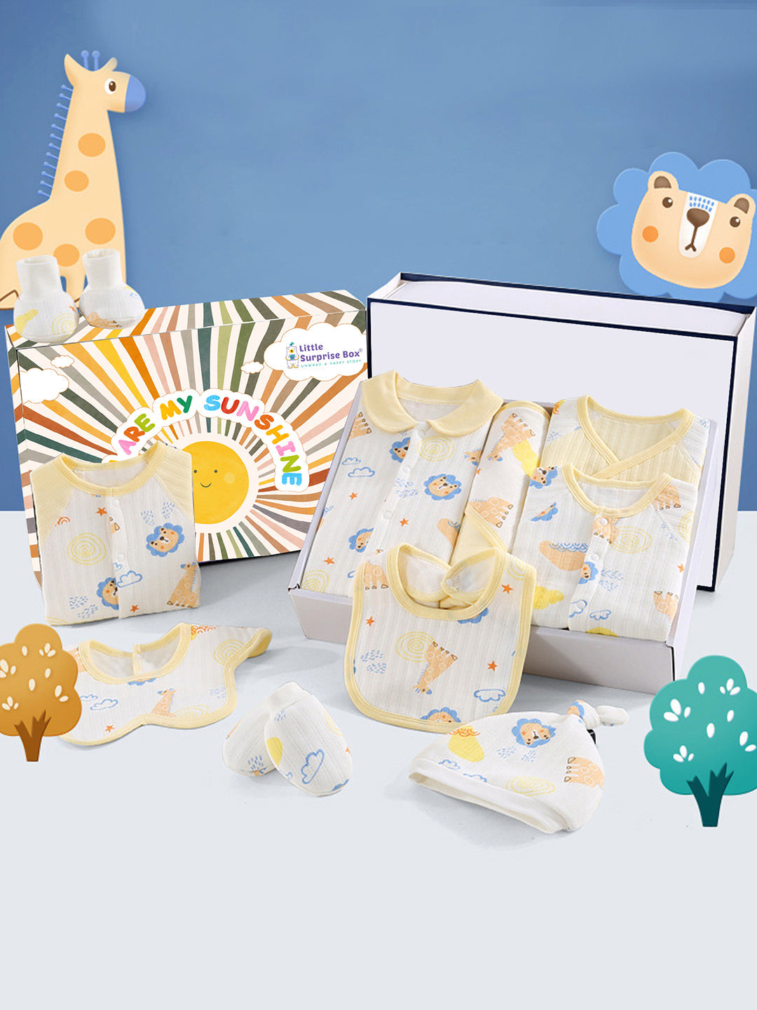 Little Surprise Box, 20 pcs Animal Kingdom  Newborn Baby Girl/ Boy Gift Box Hamper (0 - 12 months)