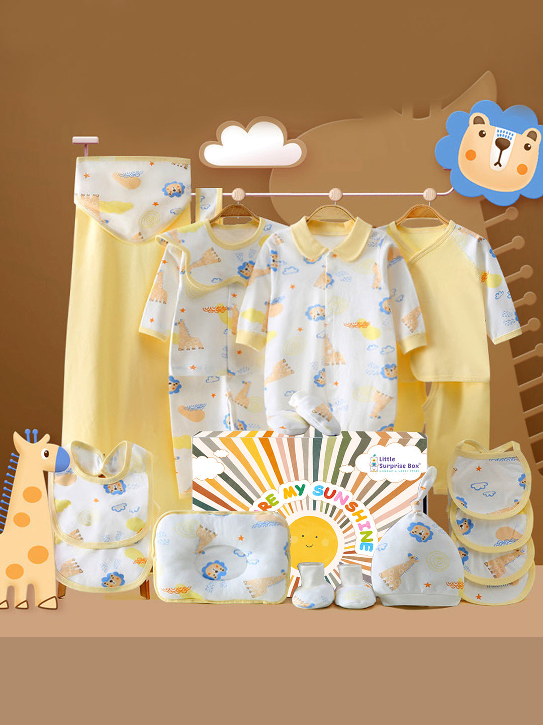 Little Surprise Box, 20 pcs Animal Kingdom  Newborn Baby Girl/ Boy Gift Box Hamper (0 - 12 months)