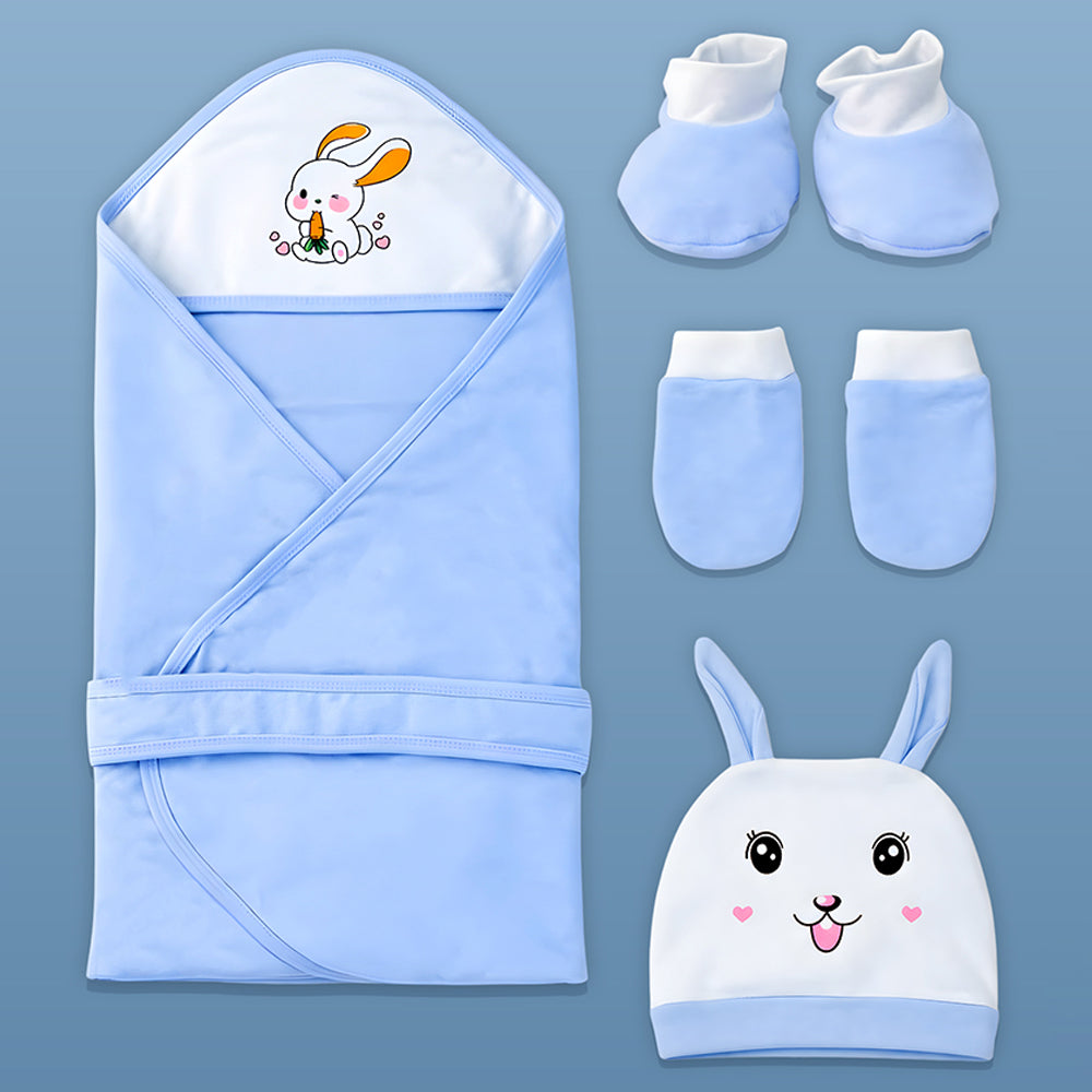 Little Surprise Box 22pcs Blue Carrot Rabbit Newborn Baby Girl/ Boy Winter Wear Gift Hamper, (0 - 12 months)