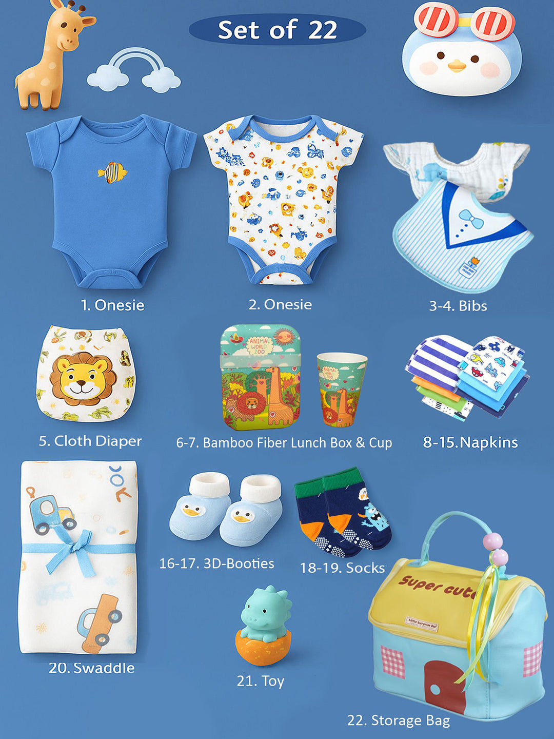 Little Surprise Box, 22pcs Super cute Home Newborn Hamper /Gift Box for Baby