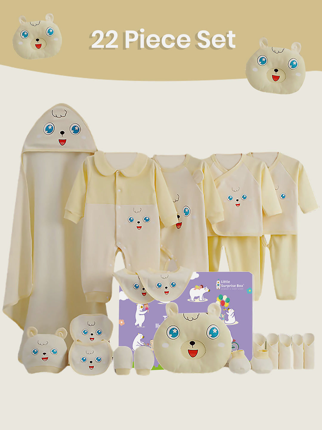 Little Surprise Box,23pcs Star Eye Newborn Baby Girl/Baby Boy Gift Hamper Set,0-12 months