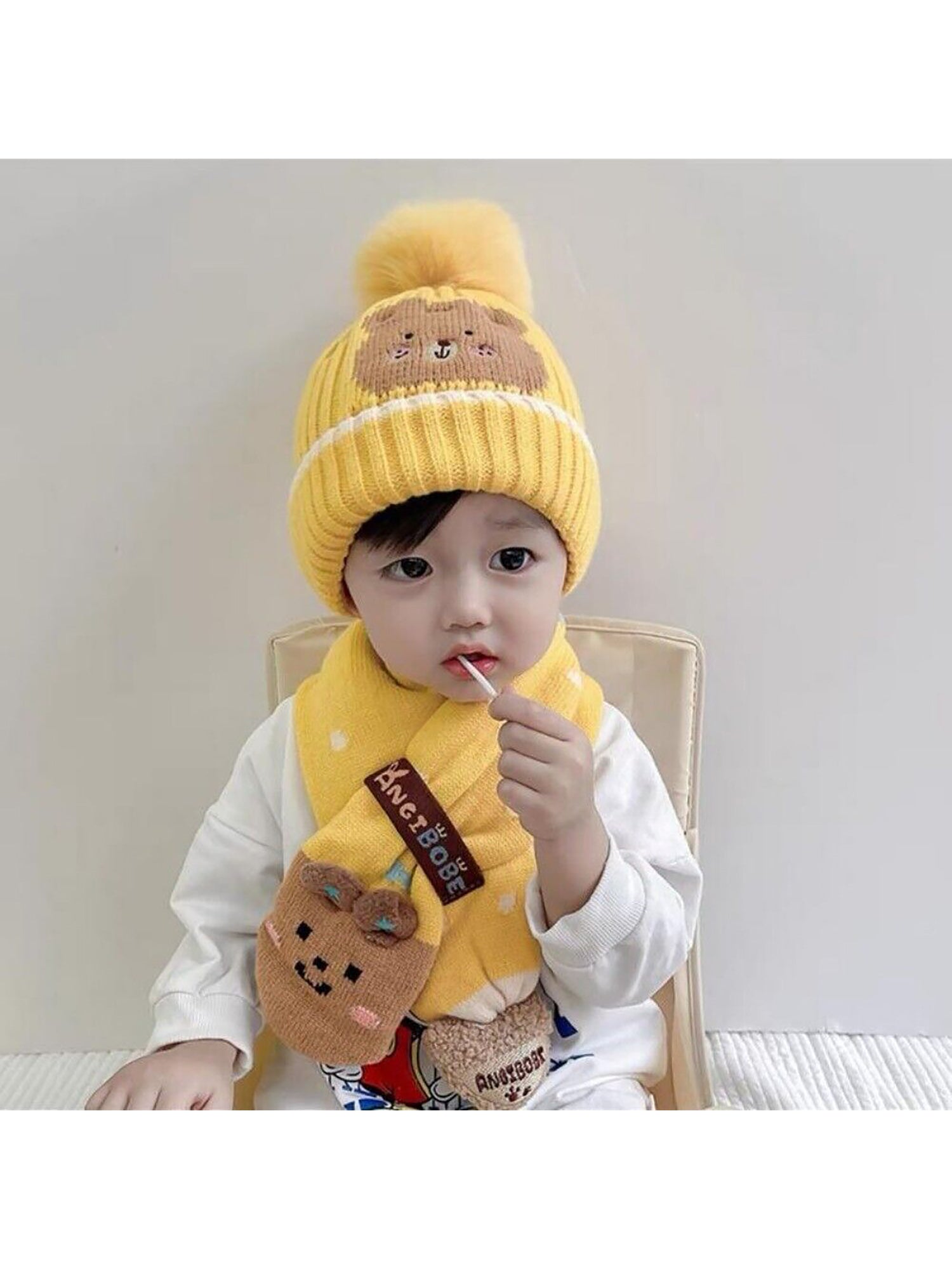 Little Surprise Box Winter Cap Beanie & matching Neck Muffler 2pcs Set