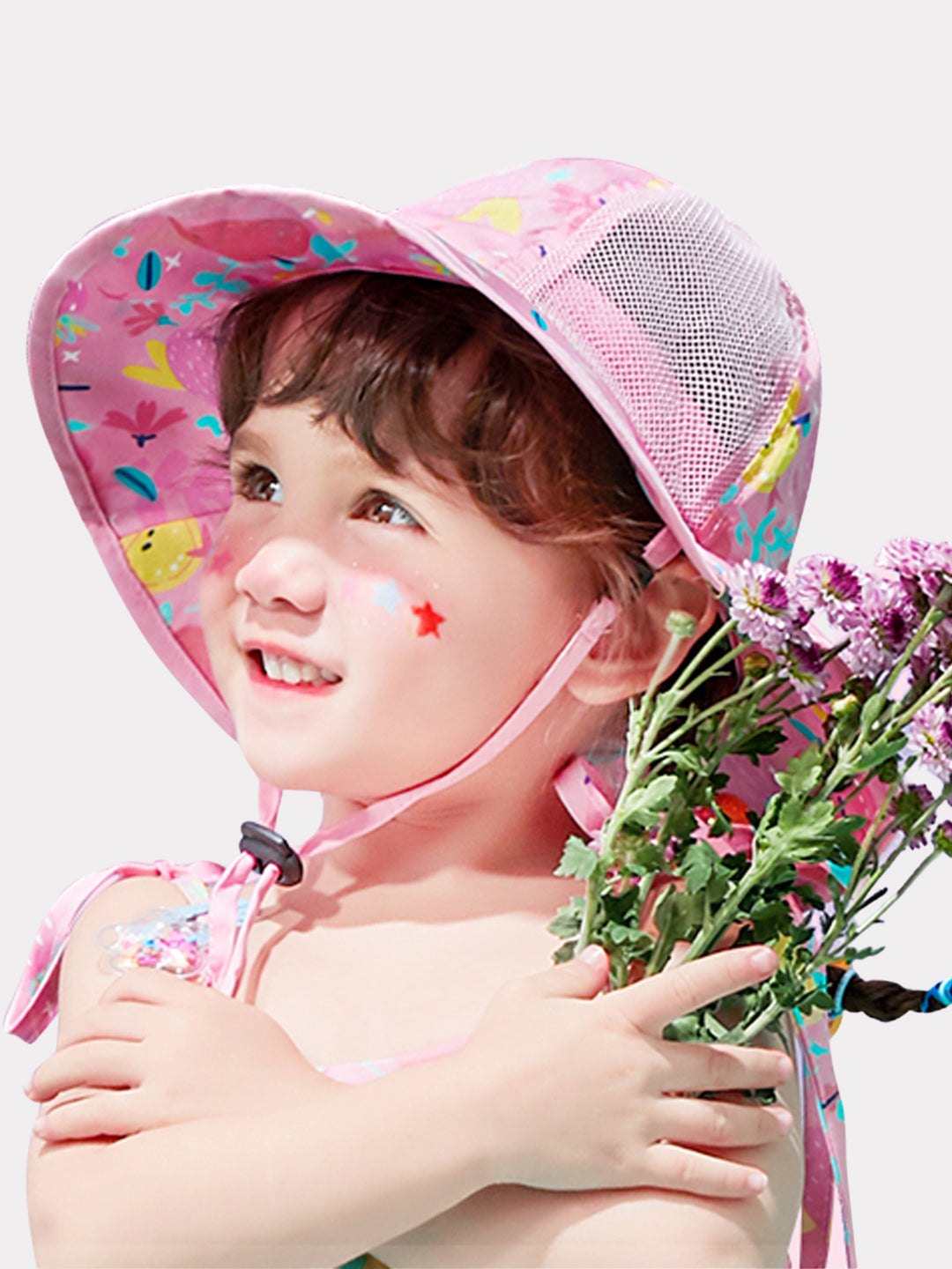 Little Surprise Box Fun Print breathable Net wide brim Sun Hat for Kids& Toddlers