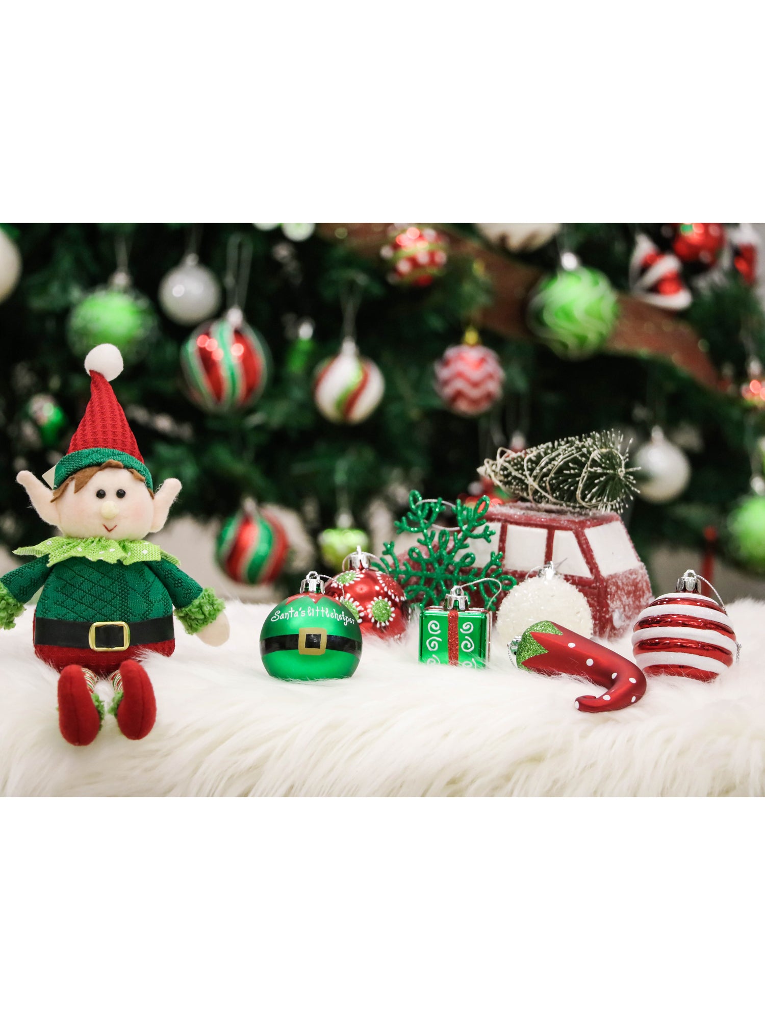 Little Surprise Box Christmas Ball Ornaments X-Mas Tree Hanging Decorations Red & Green theme Christmas Balls, 100 pcs Box Set.