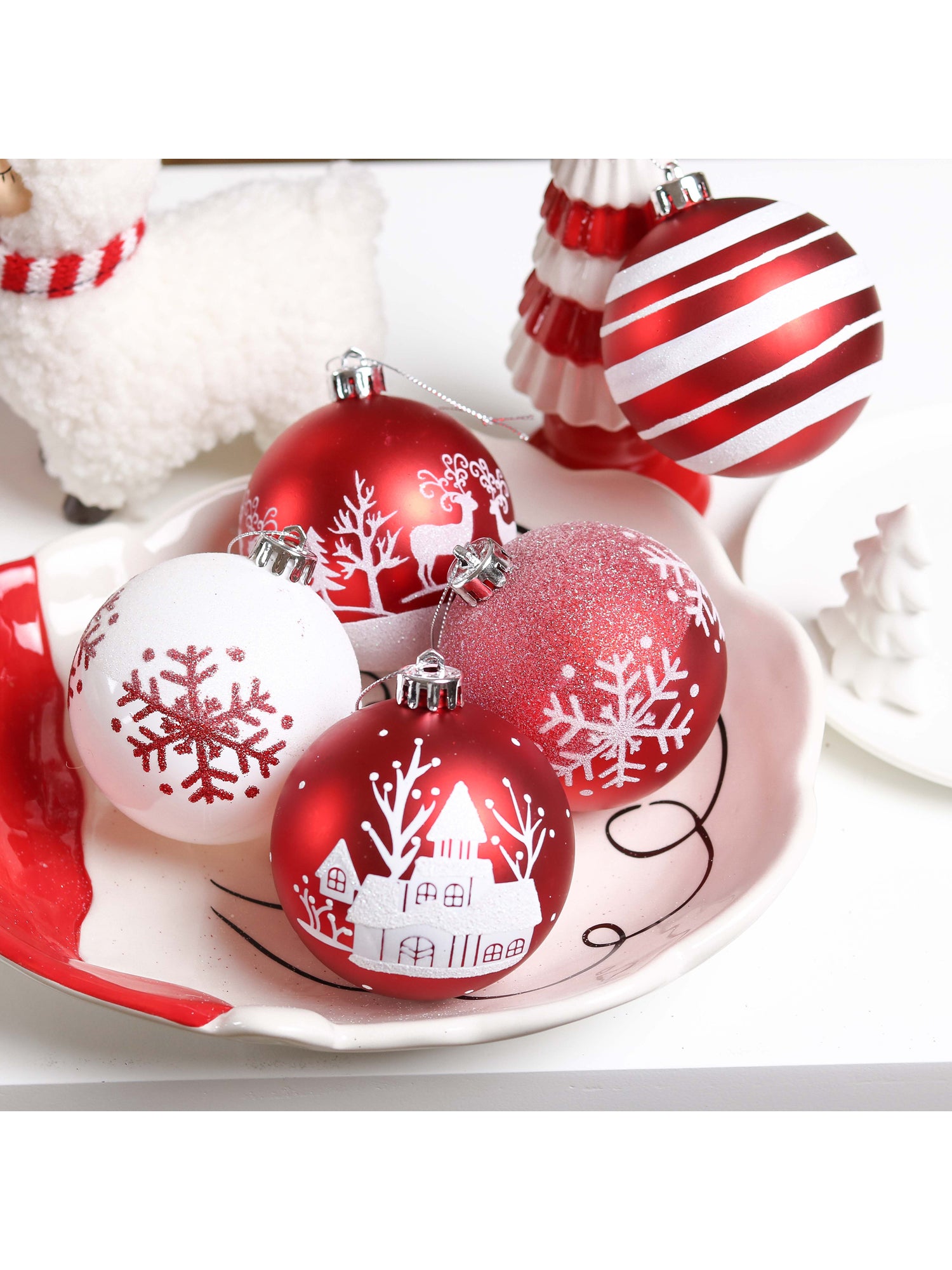 Little Surprise Box, 16 pcs Christmas Ball Tree ornaments XMAS Decoration Set