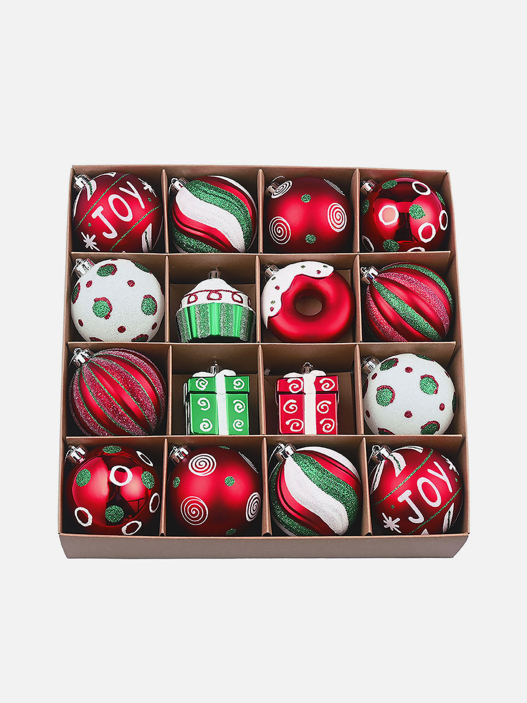 Little Surprise Box 16pcs Christmas Balls Tree hanging Ornaments Xmas Decoration set.