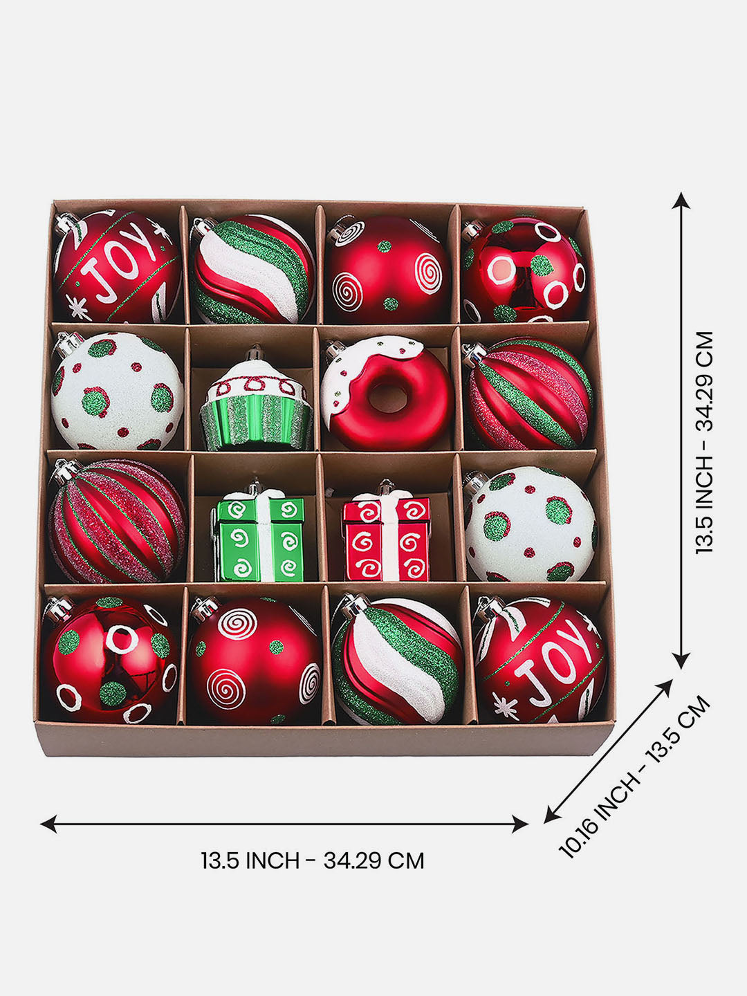 Little Surprise Box 16pcs Christmas Balls Tree hanging Ornaments Xmas Decoration set.