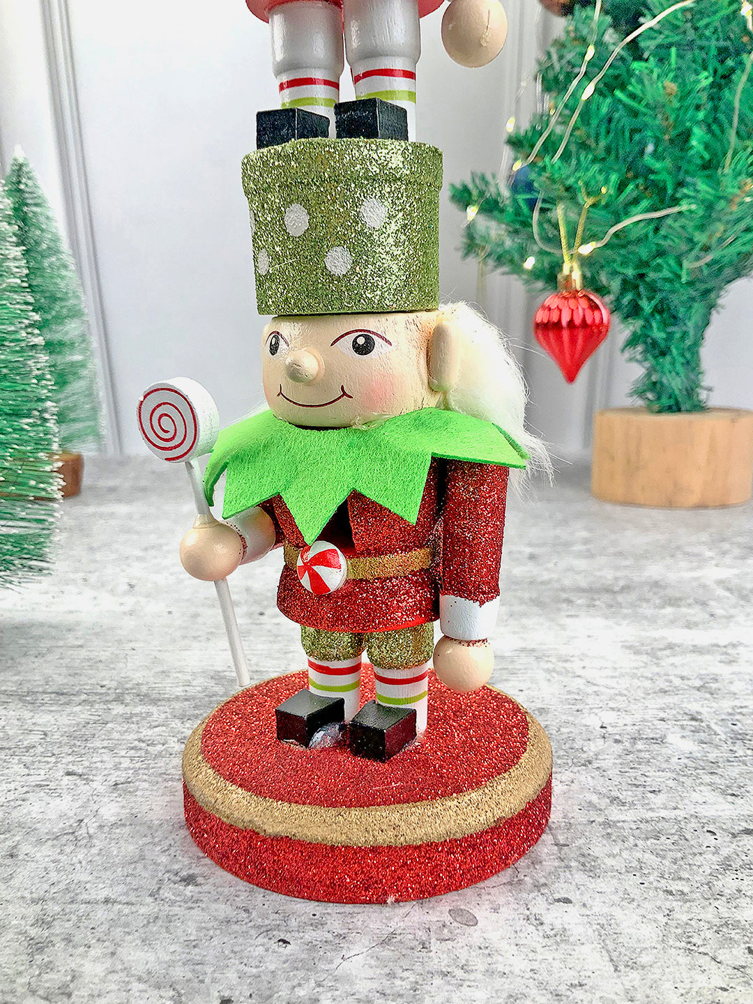 Little Surprise Box  3 Tier Stacked Wooden Nutcracker Christmas Table Décor