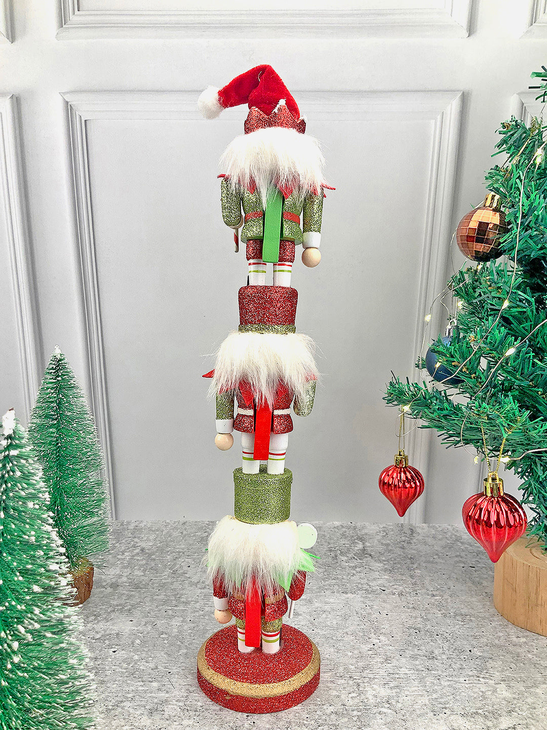 Little Surprise Box  3 Tier Stacked Wooden Nutcracker Christmas Table Décor