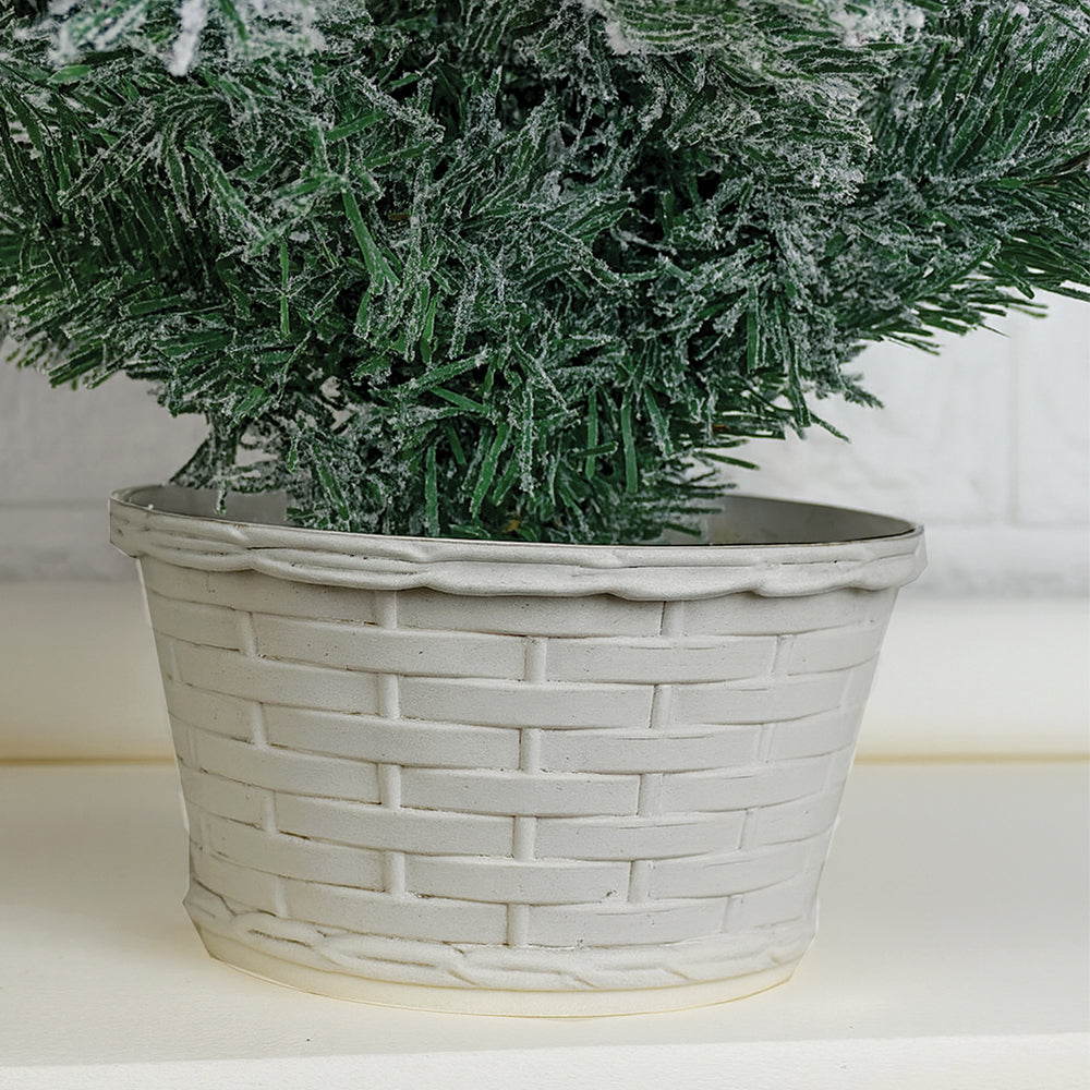 Little Surprise Box 3feet Red Swirl Frosty Bushy Christmas Tree