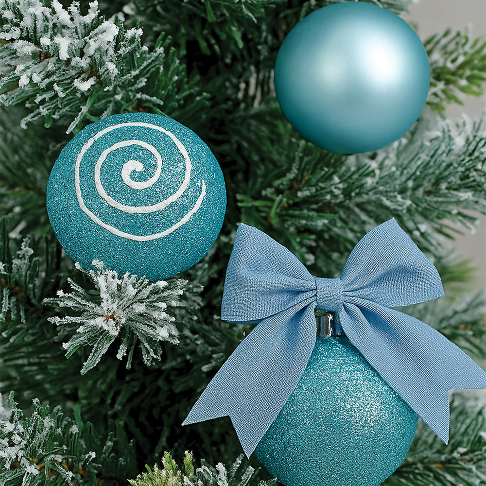 Little Surprise Box 3feet Red Swirl Frosty Bushy Christmas Tree