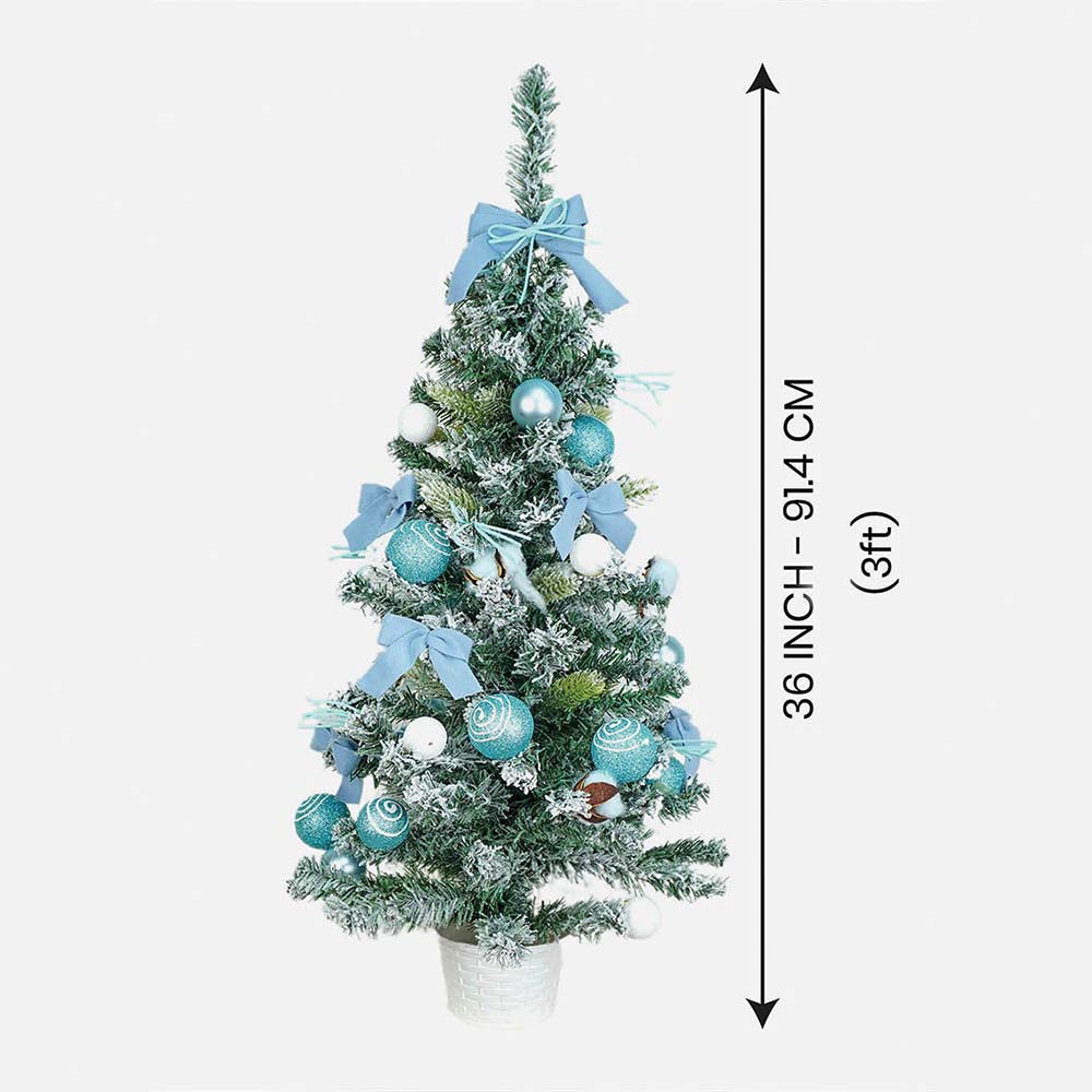 Little Surprise Box 3feet Red Swirl Frosty Bushy Christmas Tree