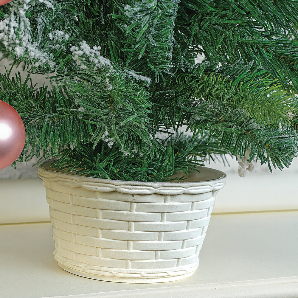 Little Surprise Box 3feet Red Swirl Frosty Bushy Christmas Tree