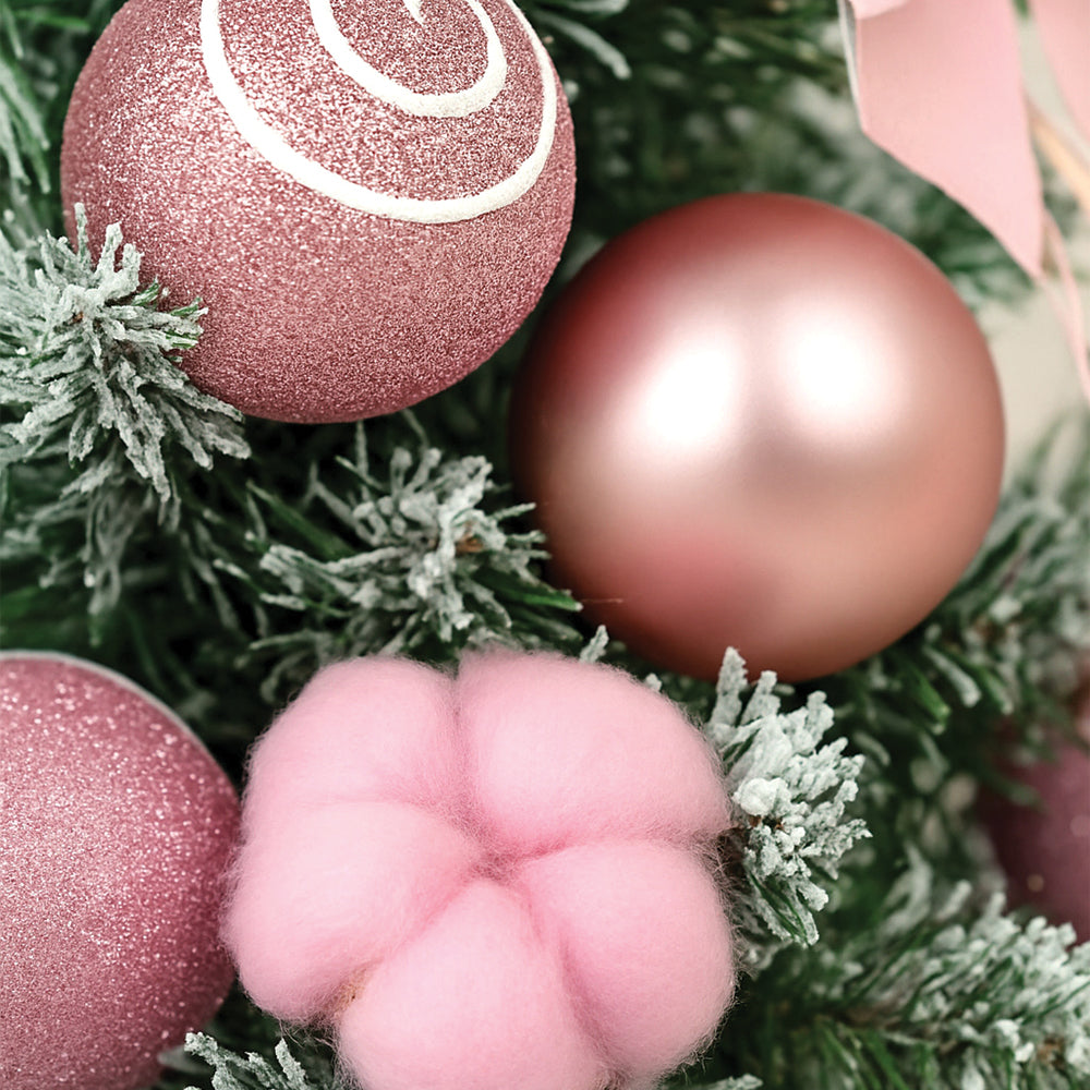 Little Surprise Box 3feet Red Swirl Frosty Bushy Christmas Tree